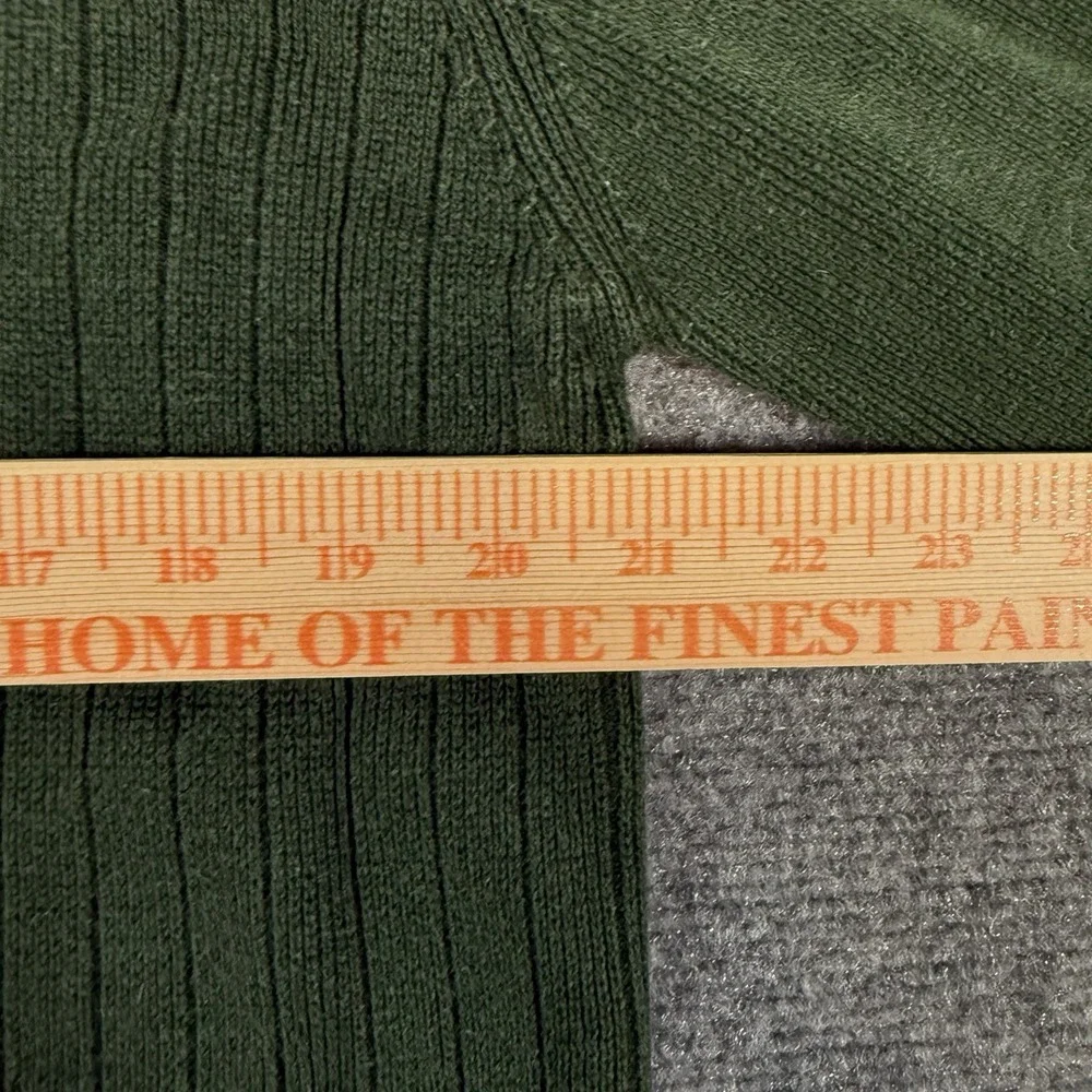 Abercrombie Fitch Sweater Mens Large Green V Neck Ribbed Y2K Classic Long Sleeve